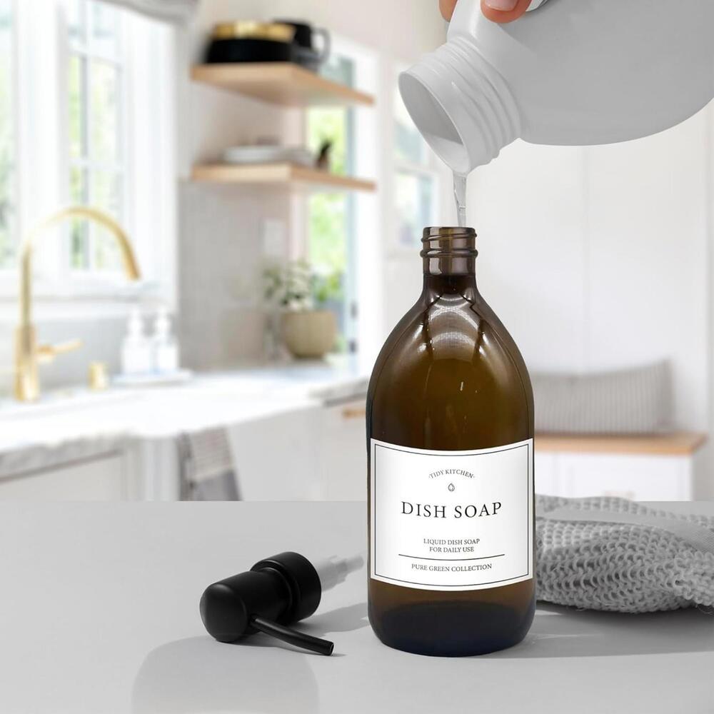 Brown Glass Dish Soap Dispenser - Picture 7 of 8